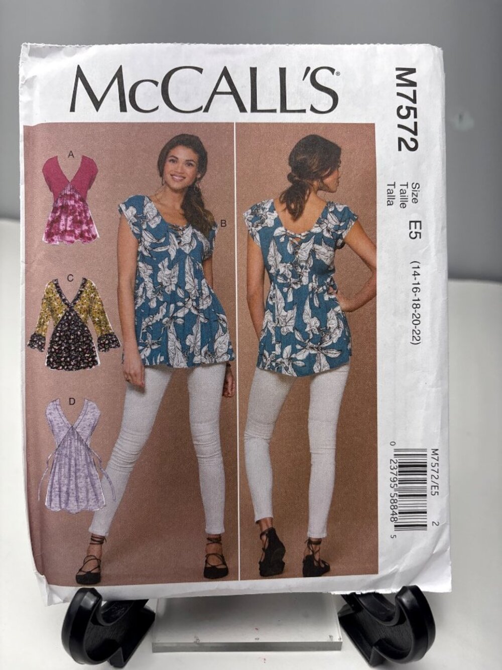 McCalls M7572 Sewing Pattern Misses Shirtm Size 14-16-18-20-22 Uncut